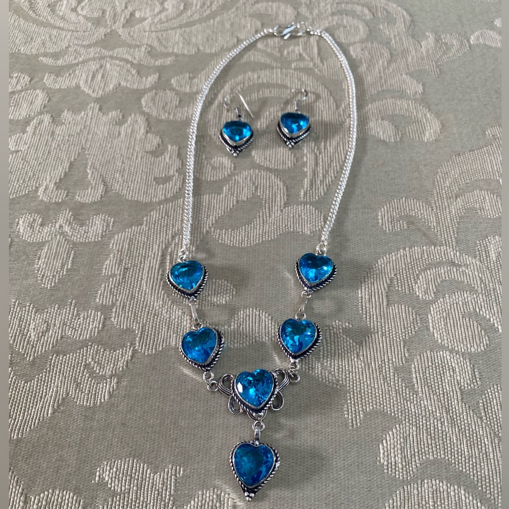 Heart Necklace and Earrings